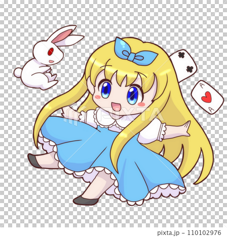 アリスとトランプとうさぎのイラスト素材 [110102976] - PIXTA