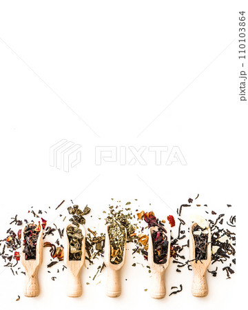 Tea on white table Tea on white table 110103864