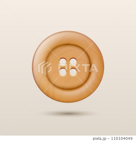 Vector 3d Realistic Wooden Button for Clothes Icon with Shadow Closeup Isolated. Fashion, Art, Needlework, Sewing, Scrapbooking Decor. Round Clothes Button Design Template, Top View Vector 3d Realistic Wooden Button for Clothes Icon with Shadow Closeup Isolated. Fashion, Art, Needlework, Sewing, Scrapbooking Decor. Round Clothes Button Design Template, Top View 110104049