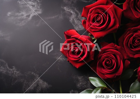 AI-generated content. Rose background with copy space. Generative AI 110104425