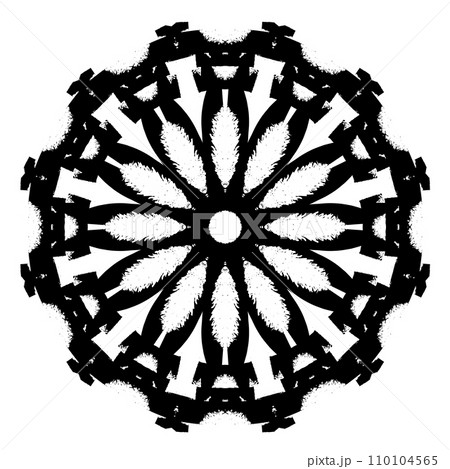 Abstract doodle pattern in circle. Vector illustration. 110104565