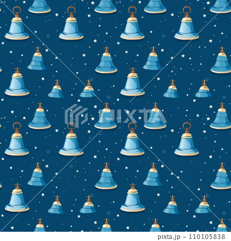 Seamless marine pattern with ship bell 110105838