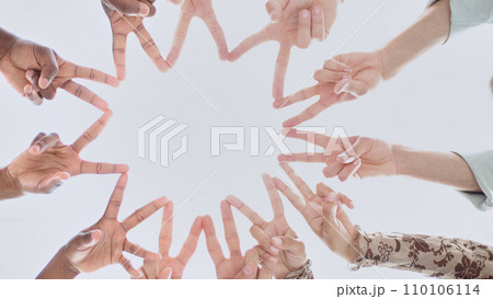 Close up.the palms of the business team stacked togethe Close up.the palms of the business team stacked togethe 110106114
