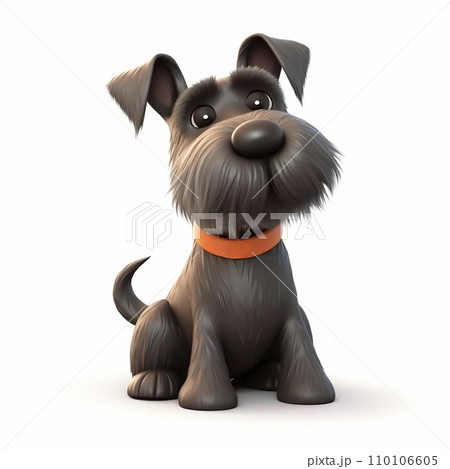Scotch terrier, fluffy funny cute dog 3d illustration on white, unusual avatar, cheerful pet Scotch terrier, fluffy funny cute dog 3d illustration on white, unusual avatar, cheerful pet 110106605