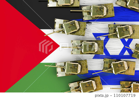 Israeli-Palestinian conflict, 3D rendering 110107719