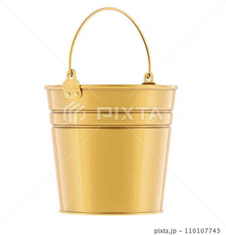Copper bucket or golden bucket. 3D rendering Copper bucket or golden bucket. 3D rendering 110107743