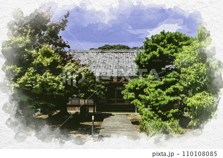 水彩画風　小浜　常然寺　福井県小浜市 110108085