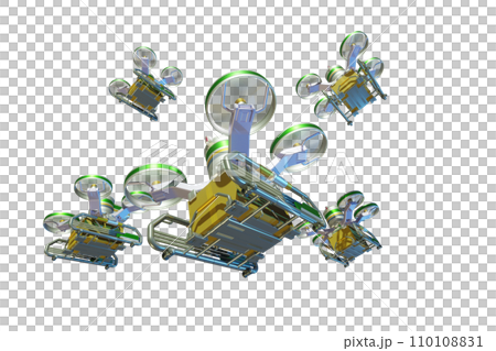 Drone delivery image (formation flight / transparent material version) 110108831