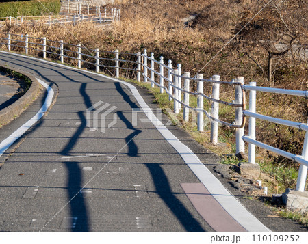 桂川サイクリングロード(京奈和自転車道)。京都府道801号京都八幡木津自転車道線。(京都市内) 110109252