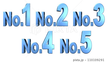 3DCG文字［No.1/No.2/No.3/No.4/No.5］ブルー,青 110109291
