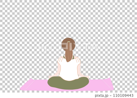 Image postcard of a woman meditating Image postcard of a woman meditating 110109443