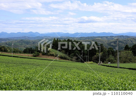 夏の終わり、大和、奈良の山添村、大和茶の産地と神野山、パーク神野山から眺める紀伊半島の内陸風景 110110040