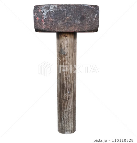 Old Hammer isolated on white background 110110329