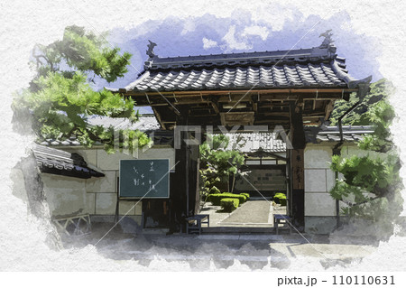 水彩画風 小浜 東光寺 福井県小浜市 水彩画風 小浜 東光寺 福井県小浜市 110110631