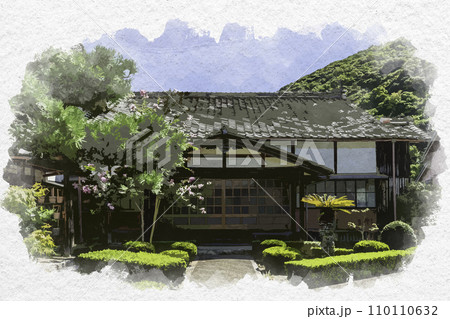 水彩画風　小浜　東光寺　福井県小浜市 110110632