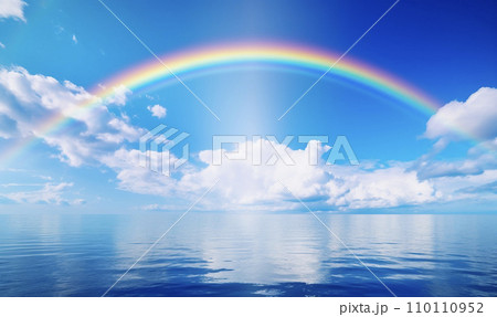 海にかかる虹 AI画像 海にかかる虹 AI画像 110110952