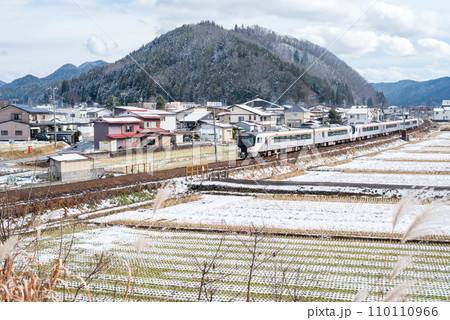 【高山本線】飛騨古川駅へ向かう特急ひだ5号 110110966
