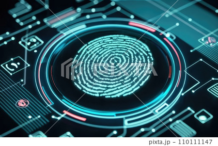 Advanced Biometric Security: Digital Fingerprint Scanning Interface  110111147