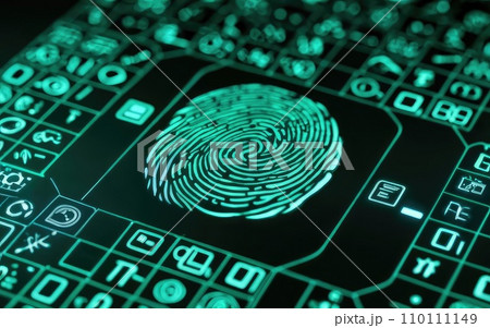 Advanced Biometric Security: Digital Fingerprint Scanning Interface  110111149