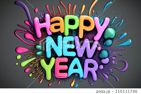Happy New Year text  110111786