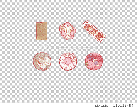 Blackcurrant cake, crepe cake, tiramisu, strawberry parfait, rum raisin cake, chocolate cake 110112494