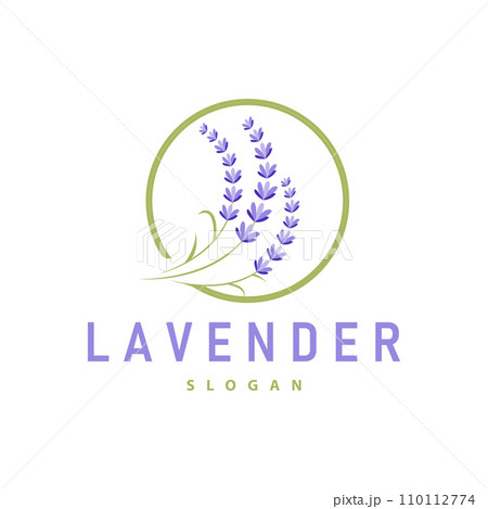 Lavender Logo Elegant Purple Flower Plant Illustration Floral Ornament Design Lavender Logo Elegant Purple Flower Plant Illustration Floral Ornament Design 110112774