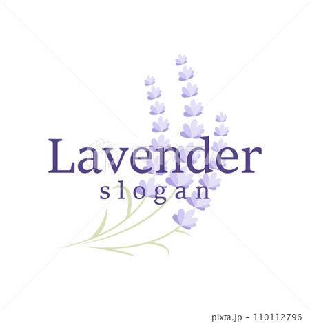 Lavender Logo Elegant Purple Flower Plant Illustration Floral Ornament Design Lavender Logo Elegant Purple Flower Plant Illustration Floral Ornament Design 110112796