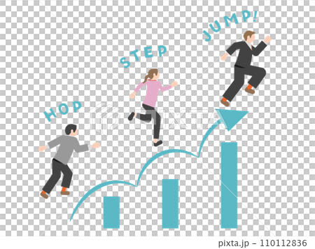象形圖風格的插圖，展示了提升、升級、技能提升、跳躍和成長的圖像 110112836