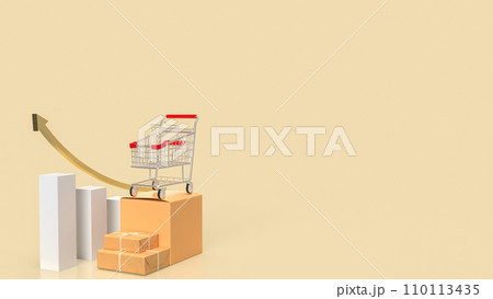 The Shipping box and chart for shopping online or transport concept 3d rendering. The Shipping box and chart for shopping online or transport concept 3d rendering. 110113435