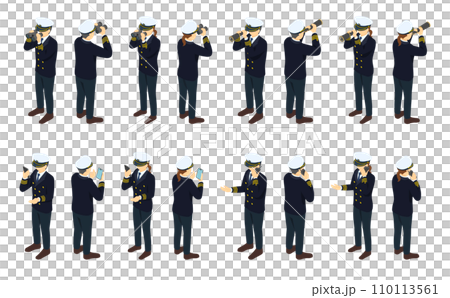 アイソメトリックイラスト:船員冬服3 110113561