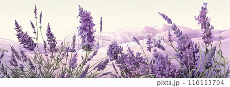 AI-generated content. a botanical illustration showcasing the delicate beauty of lavender 110113704