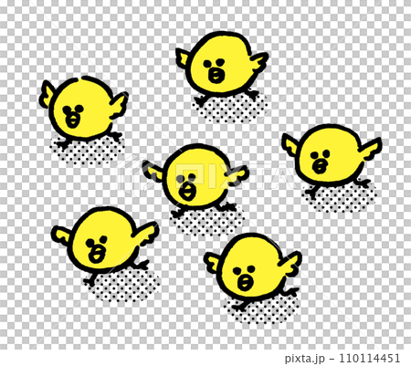 A parent and child of round and cute chickens A parent and child of round and cute chickens 110114451