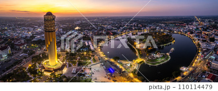 Aerial view of Roi Et Tower in Thailand 110114479