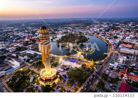 Aerial view of Roi Et Tower in Thailand 110114515