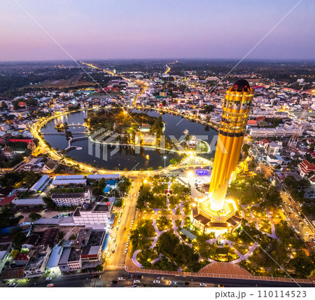 Aerial view of Roi Et Tower in Thailand 110114523