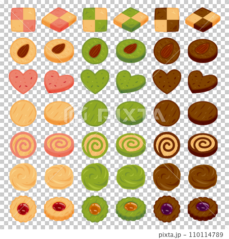 色々な種類のクッキーセット 110114789