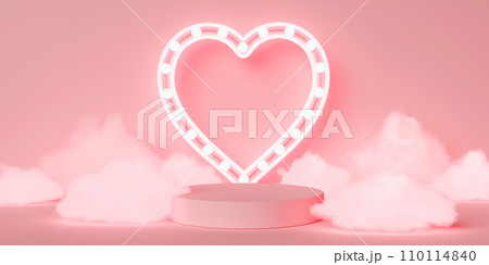 Abstract mock up scene. geometry podium shape for display product, present and advertising. valentine heart love wedding concept. 3D rendering illustration Abstract mock up scene. geometry podium shape for display product, present and advertising. valentine heart love wedding concept. 3D rendering illustration 110114840