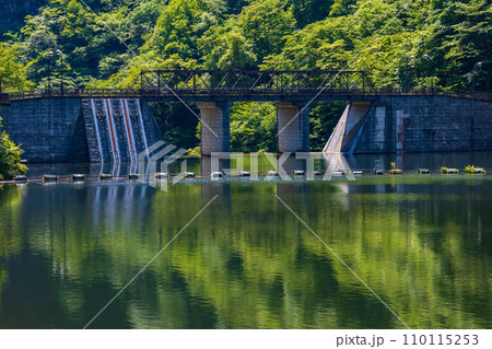 群馬県安中市の春　新緑のアプトの道　碓氷湖 110115253