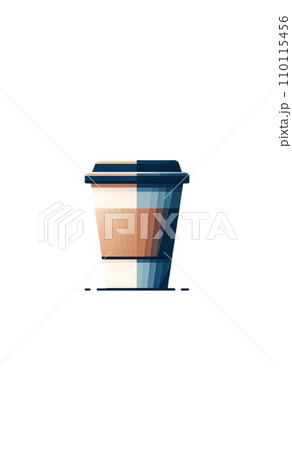 フラットデザインの紙コップに入ったコーヒー【AI生成】 110115456