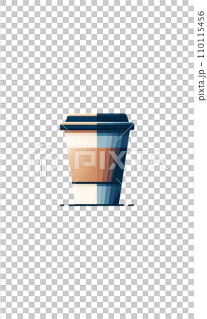フラットデザインの紙コップに入ったコーヒー【AI生成】 110115456