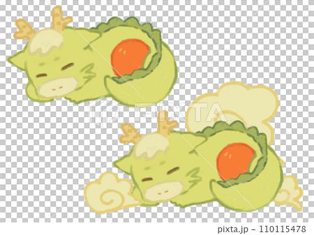 かわいい寝ている龍の赤ちゃん かわいい寝ている龍の赤ちゃん 110115478