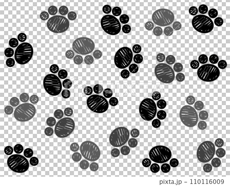 ペットで飼う犬や猫の可愛い肉球イラスト 110116009