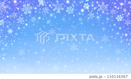 冬の背景 雪景色 雪の結晶 16:9 冬の背景 雪景色 雪の結晶 16:9 110116367