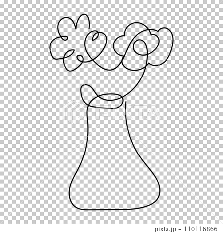 continuous line flower or floral abstract art for element, decoration and illustration. line art continuous line flower or floral abstract art for element, decoration and illustration. line art 110116866