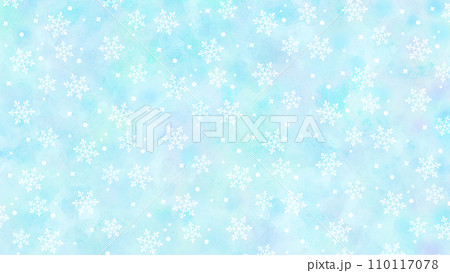 雪の結晶の背景 水彩にじみ 16:9 雪の結晶の背景 水彩にじみ 16:9 110117078