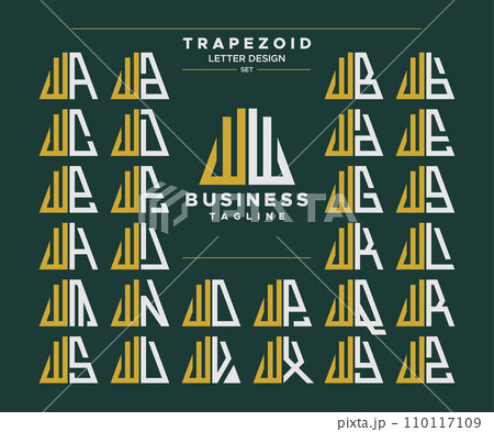 Set of geometric trapezoid shape letter W WW logo design Set of geometric trapezoid shape letter W WW logo design 110117109