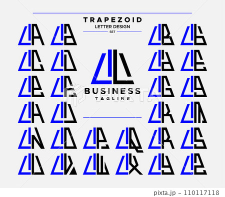 Modern line abstract trapezoid letter L LL logo design set 110117118