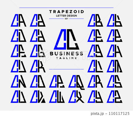 Modern line abstract trapezoid letter C CC logo design set Modern line abstract trapezoid letter C CC logo design set 110117125