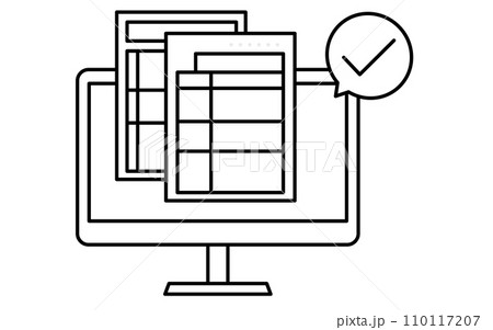 電子帳簿保存法の制度、電子帳簿等保存、電子データのままで保存するイラスト 110117207