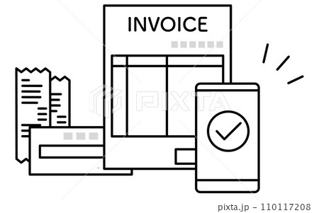 電子帳簿保存法の制度、電子取引・電子帳簿等保存・スキャナ保存のイラスト 110117208